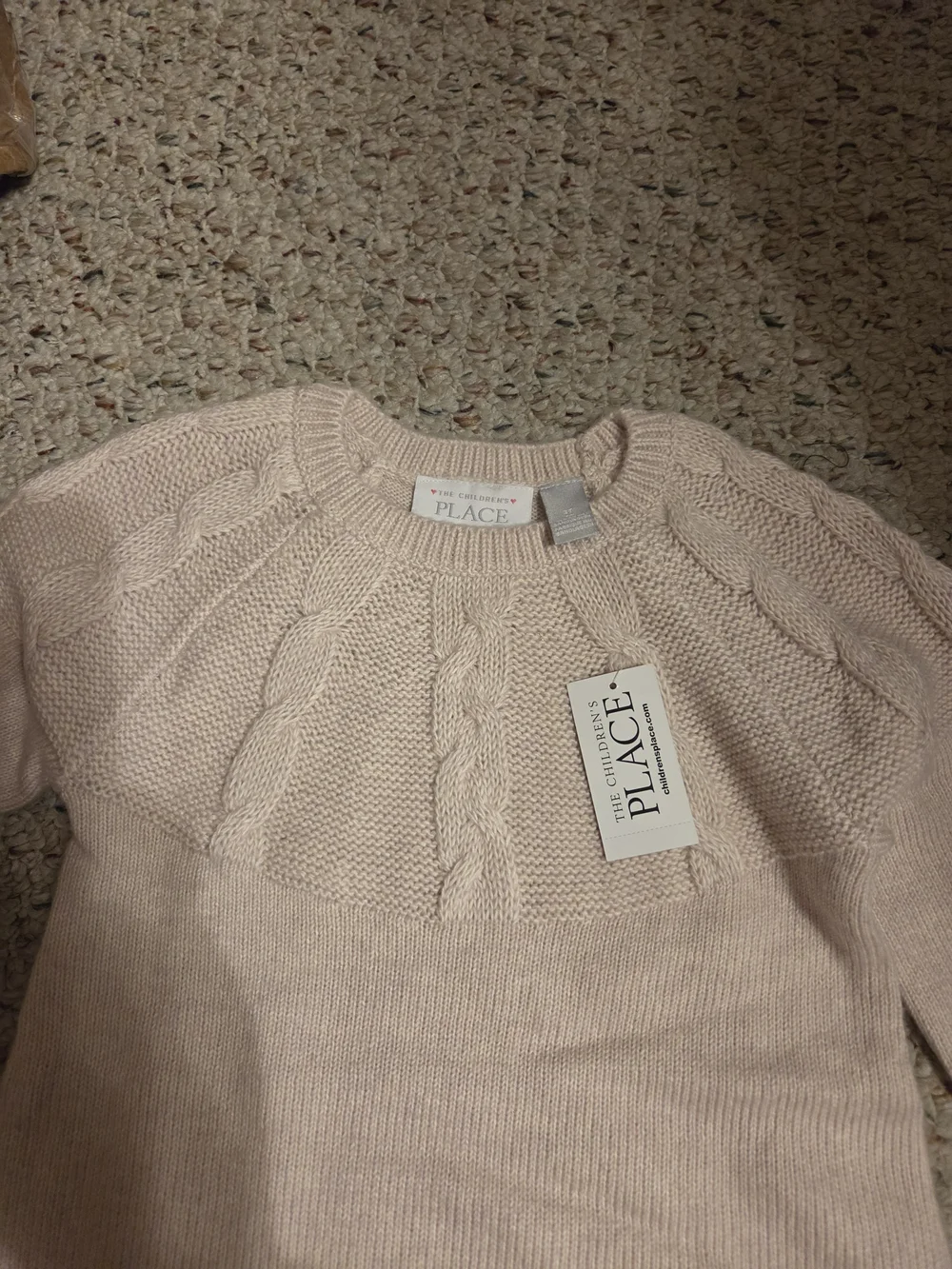 The Children's Place Cream Cable-Yoke Knit Dress